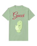 Sage Green Green Dinosaur Smiling Holding Hands Graphic T-Shirt - front product view