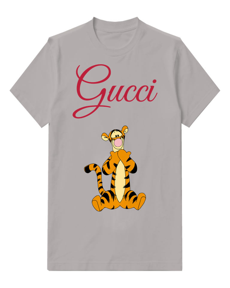 Gray Seated Stripe Tiger Graphic T-Shirt - front product view