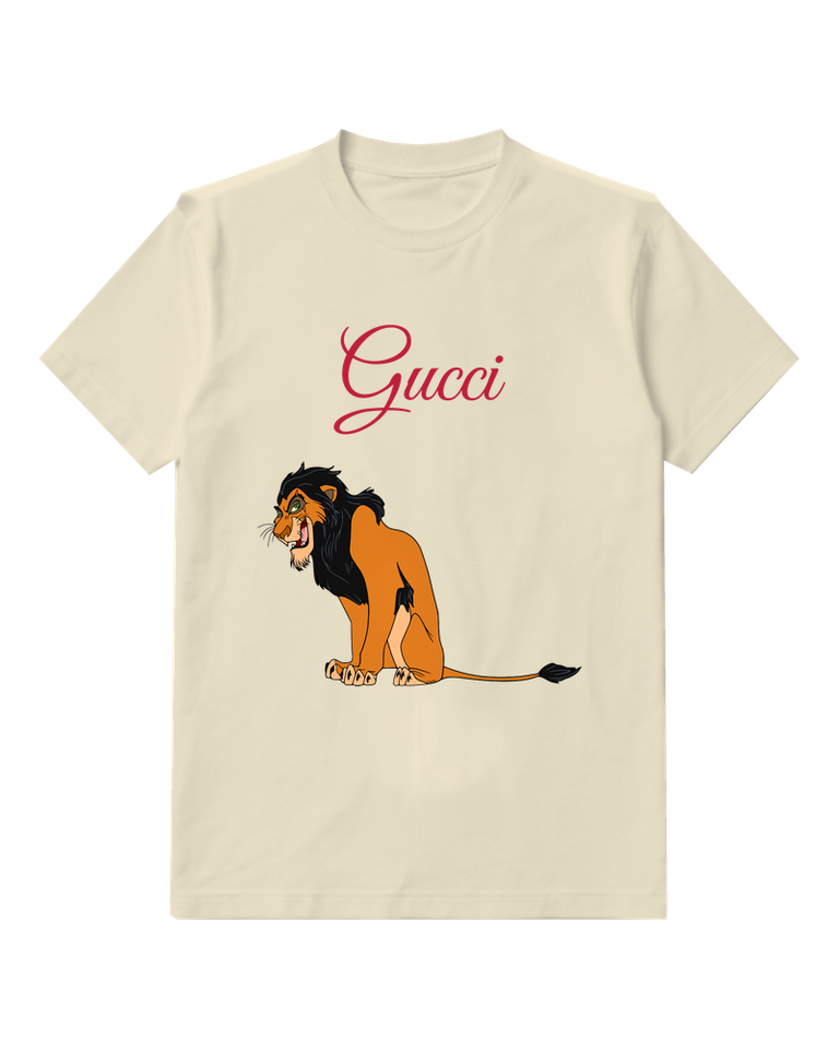 Ivory Lean Black Mane Lion Graphic T-Shirt - front product view