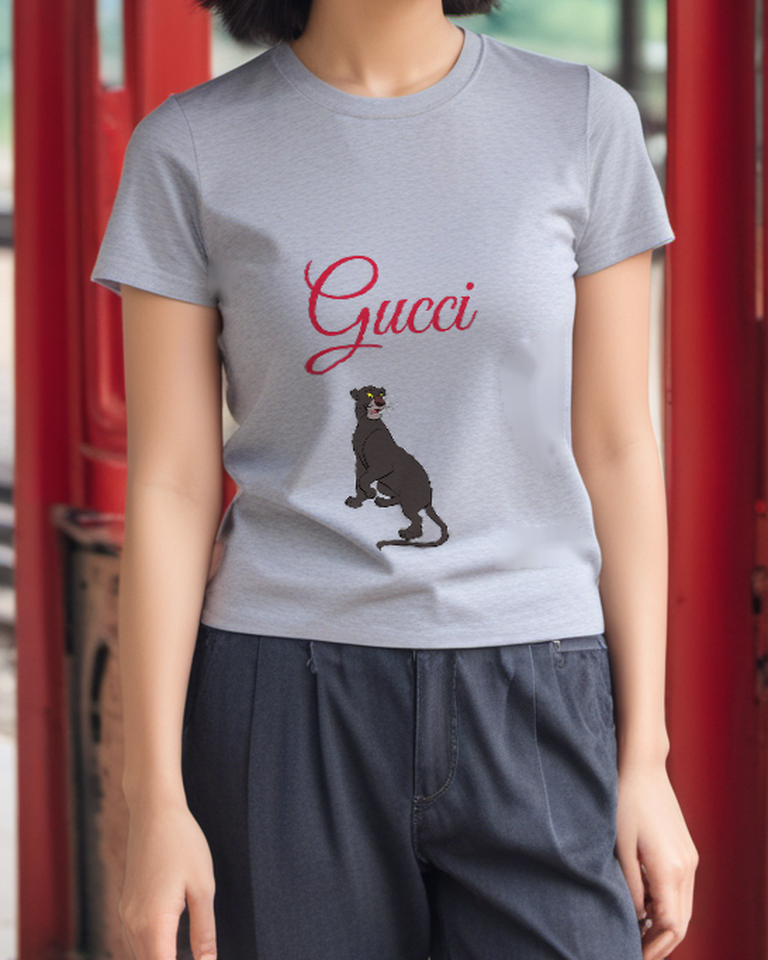 Light Gray Seated Black Panther Graphic T-Shirt - styled view 2