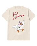 Ivory White Bird In Flight With Scarf Graphic T-Shirt - front product view