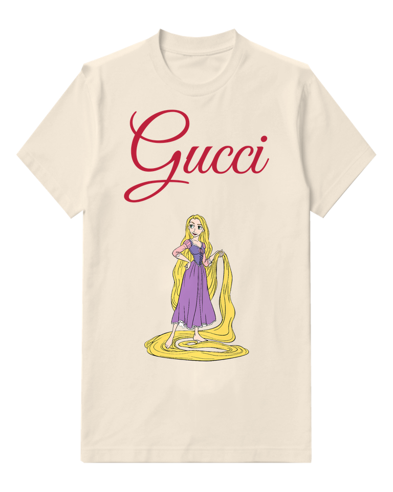 Ivory Standing Princess Long Hair Loops Graphic T-Shirt - front product view