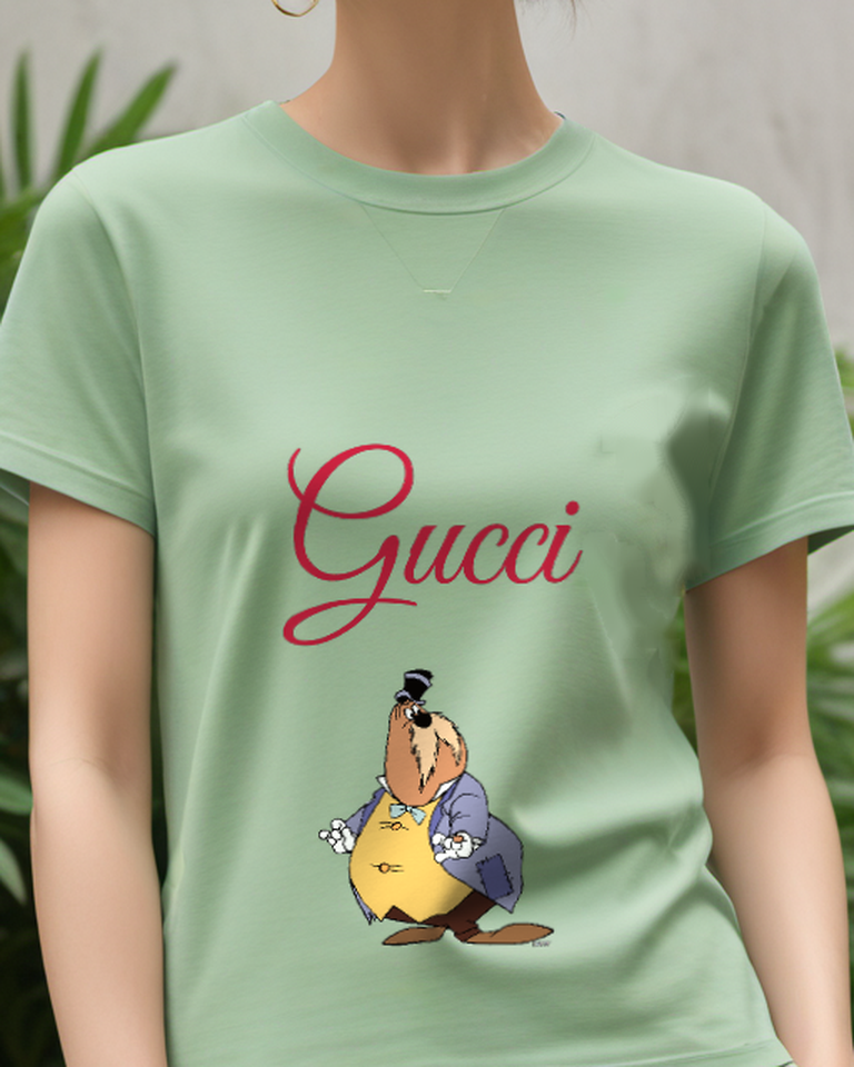 Sage Green Dapper Walrus In Formal Attire Graphic T-Shirt - model wearing view