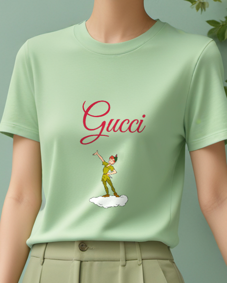 Sage Green Green Boy Standing On Cloud Graphic T-Shirt - model wearing view