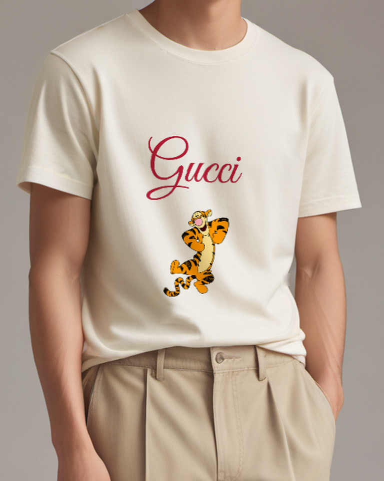Ivory Tiger Dancing Step Graphic T-Shirt - model wearing view