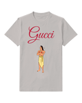Light Gray Cartoon Native American Man Standing Arms Crossed Graphic T-Shirt - front product view