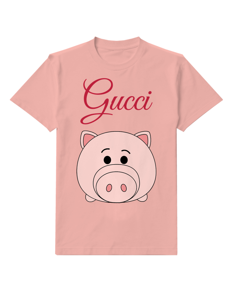 Blush Pink Tsum Tsum Pig Character Graphic T-Shirt - front product view