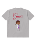 Gray Little Doctor In Striped Coat Graphic T-Shirt - front product view