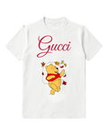 White Autumn Leaves Bear Graphic T-Shirt - front product view