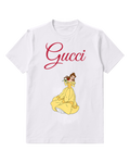 White Belle In Yellow Gown Holding Rose Graphic T-Shirt - front product view