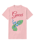 Blush Pink Blue Ant Falling On Leaves Graphic T-Shirt - front product view