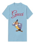 Sky Blue Walrus In Formal Attire Holding Cigar Graphic T-Shirt - front product view