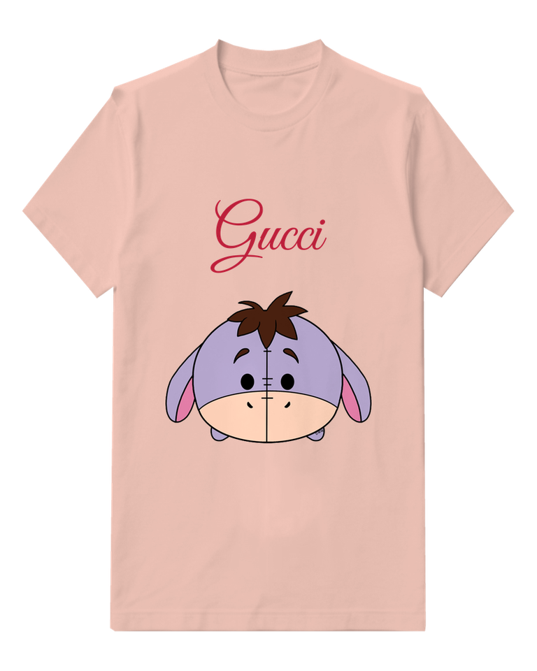 Blush Pink Droopy Donkey Portrait Graphic T-Shirt - front product view