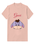 Blush Pink Droopy Donkey Portrait Graphic T-Shirt - front product view