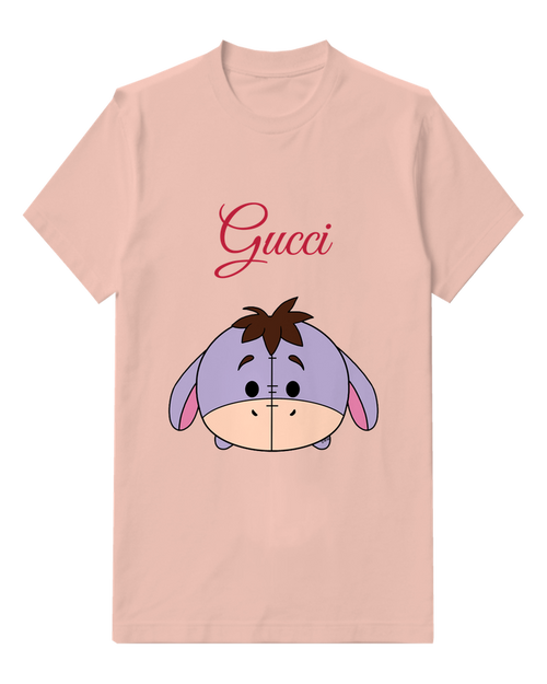 Blush Pink Droopy Donkey Portrait Graphic T-Shirt - front product view