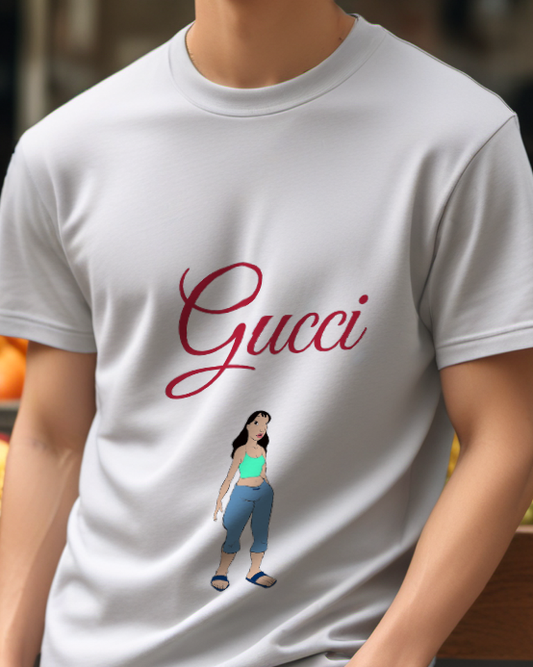Light Gray Nani Standing Casually Graphic T-Shirt - model wearing view