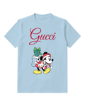 Sky Blue Santa Mouse With Gifts Graphic T-Shirt - front product view