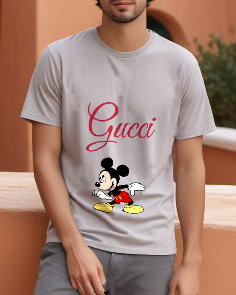 Light Gray Forward Lean Mouse Graphic T-Shirt - styled view 5