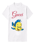 White Smiling Yellow Fish Graphic T-Shirt - front product view
