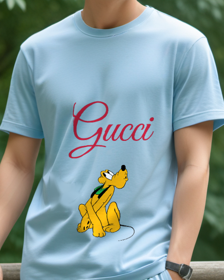 Sky Blue Dog Nose Lifted Graphic T-Shirt - model wearing view