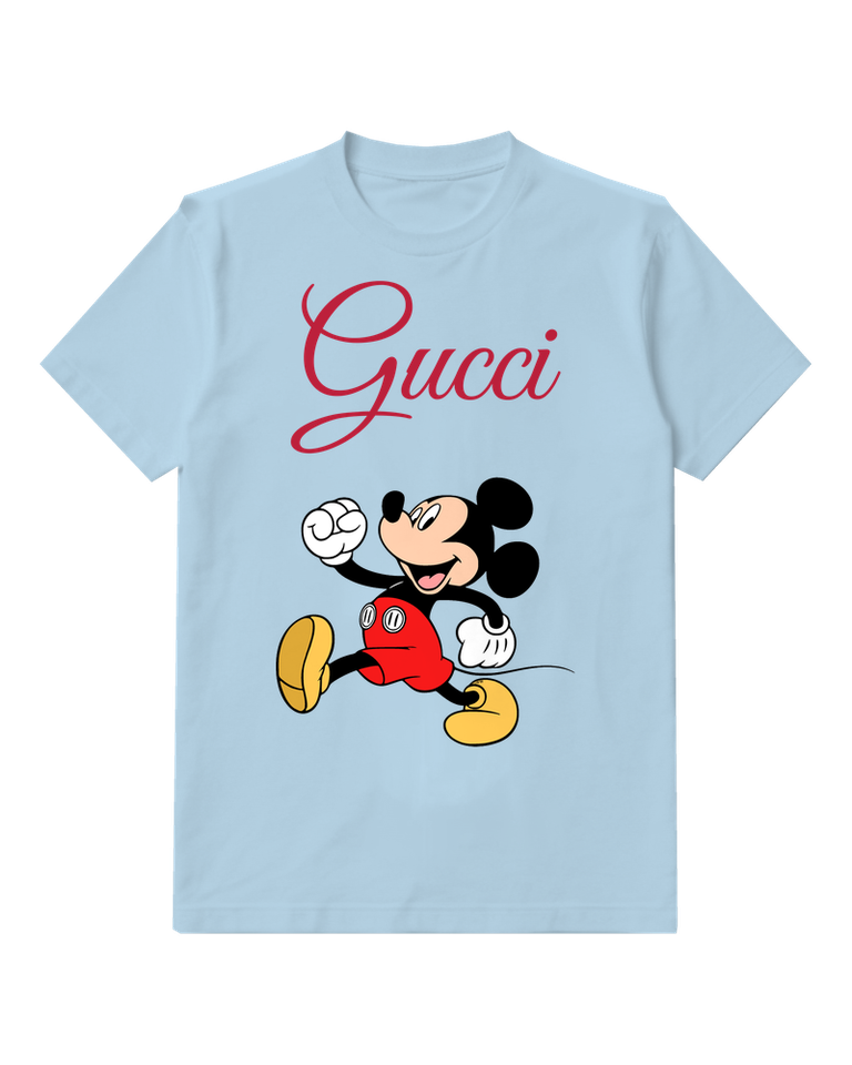 Sky Blue Marching Fist Mouse Graphic T-Shirt - front product view