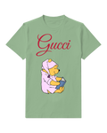 Sage Green Raincoat Reading Bear Graphic T-Shirt - front product view