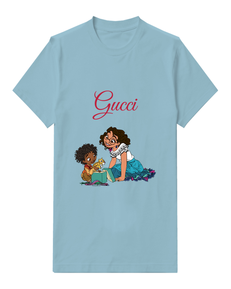 Sky Blue Mirabel And Child Playing With Toy Graphic T-Shirt - front product view