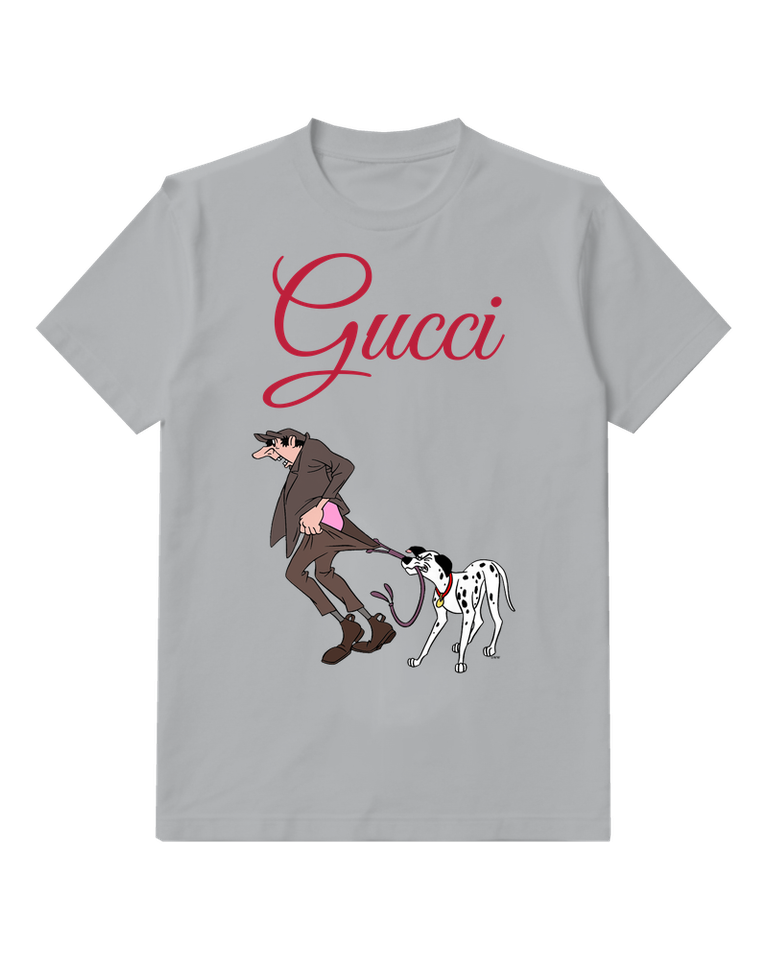 Light Gray Dalmatian Coat Pull Graphic T-Shirt - front product view