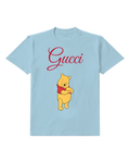 Sky Blue Yellow Bear Hands Together Graphic T-Shirt - front product view