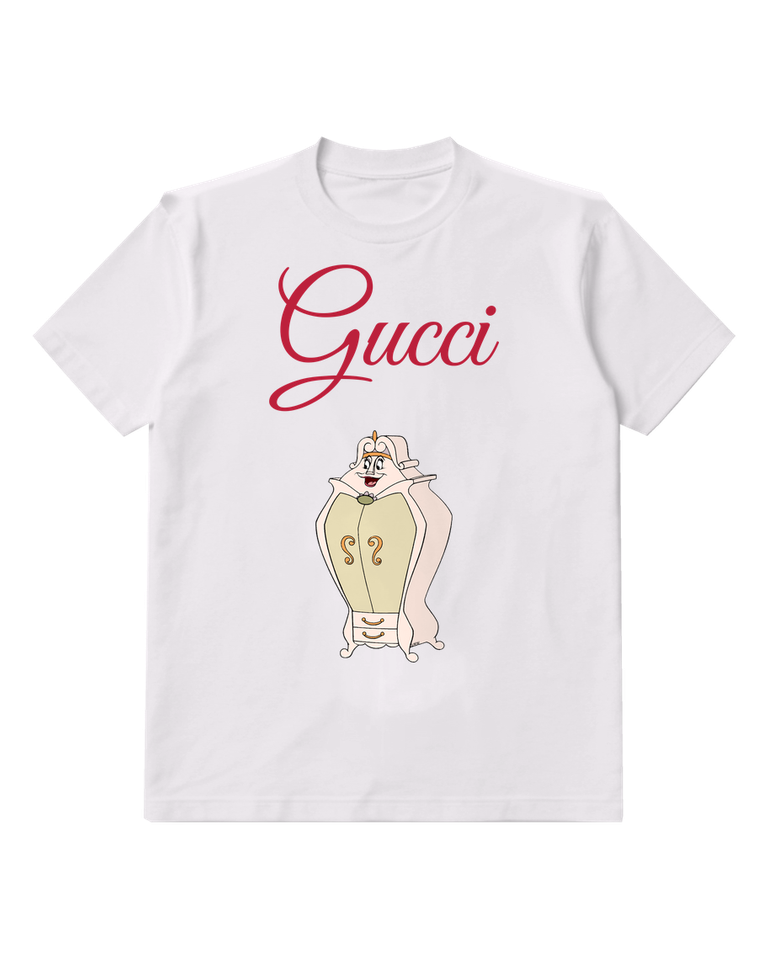 White Cartoon Wardrobe With Smiling Face Graphic T-Shirt - front product view