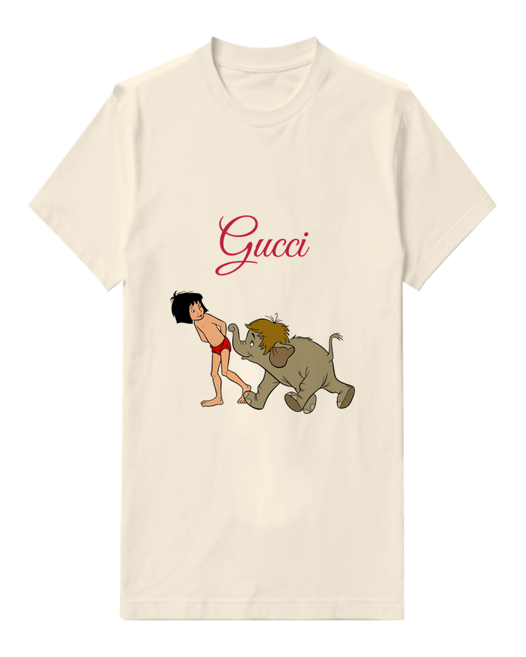 Ivory Mowgli Barefoot Playful Stance Graphic T-Shirt - front product view